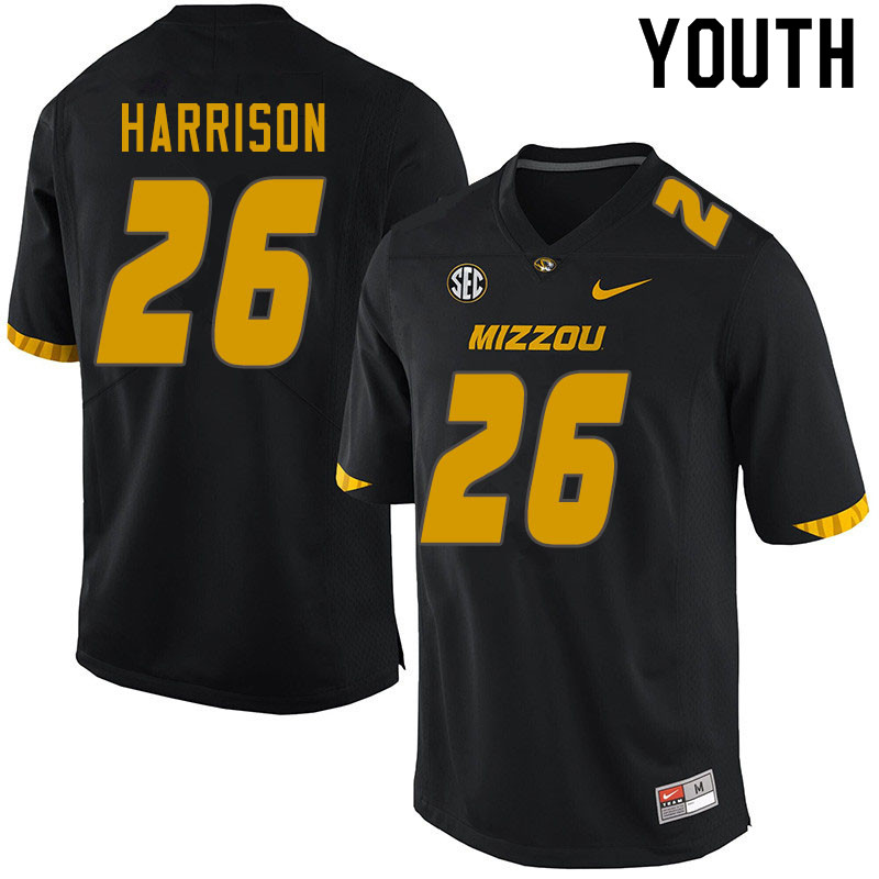Youth #26 Aidan Harrison Missouri Tigers College Football Jerseys Sale-Black